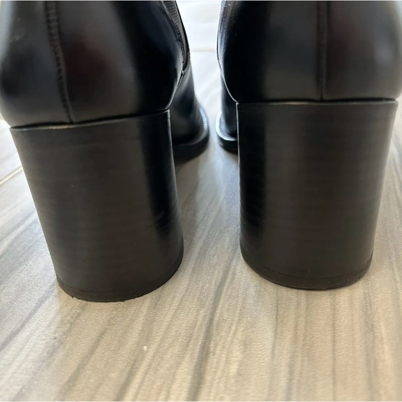 SOLD CHANEL black leather ankle boots size logo 38.5 8.5 - Picture 7 of 11